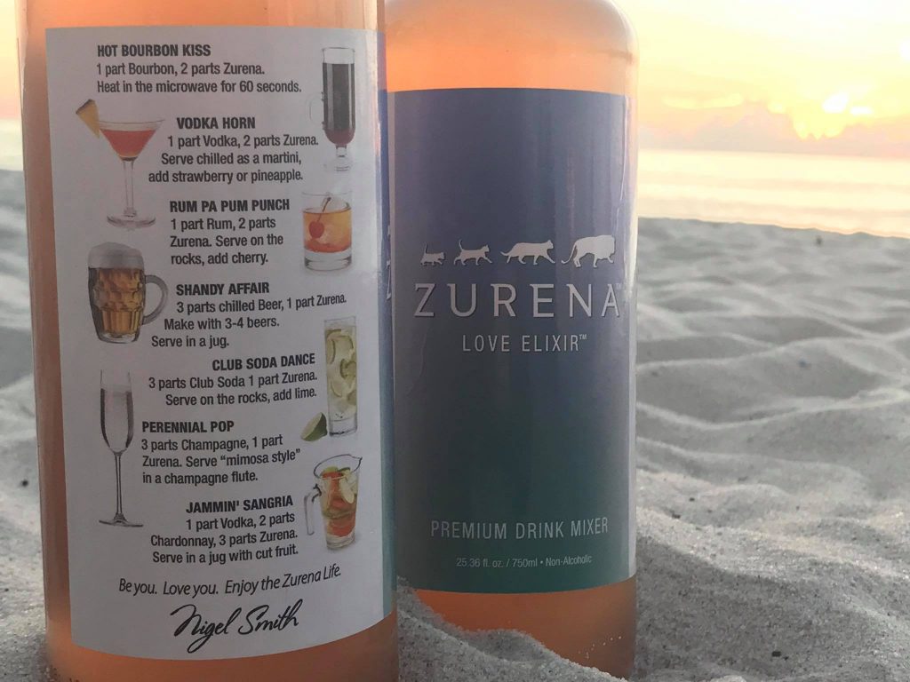 Zurena bottle on the beach